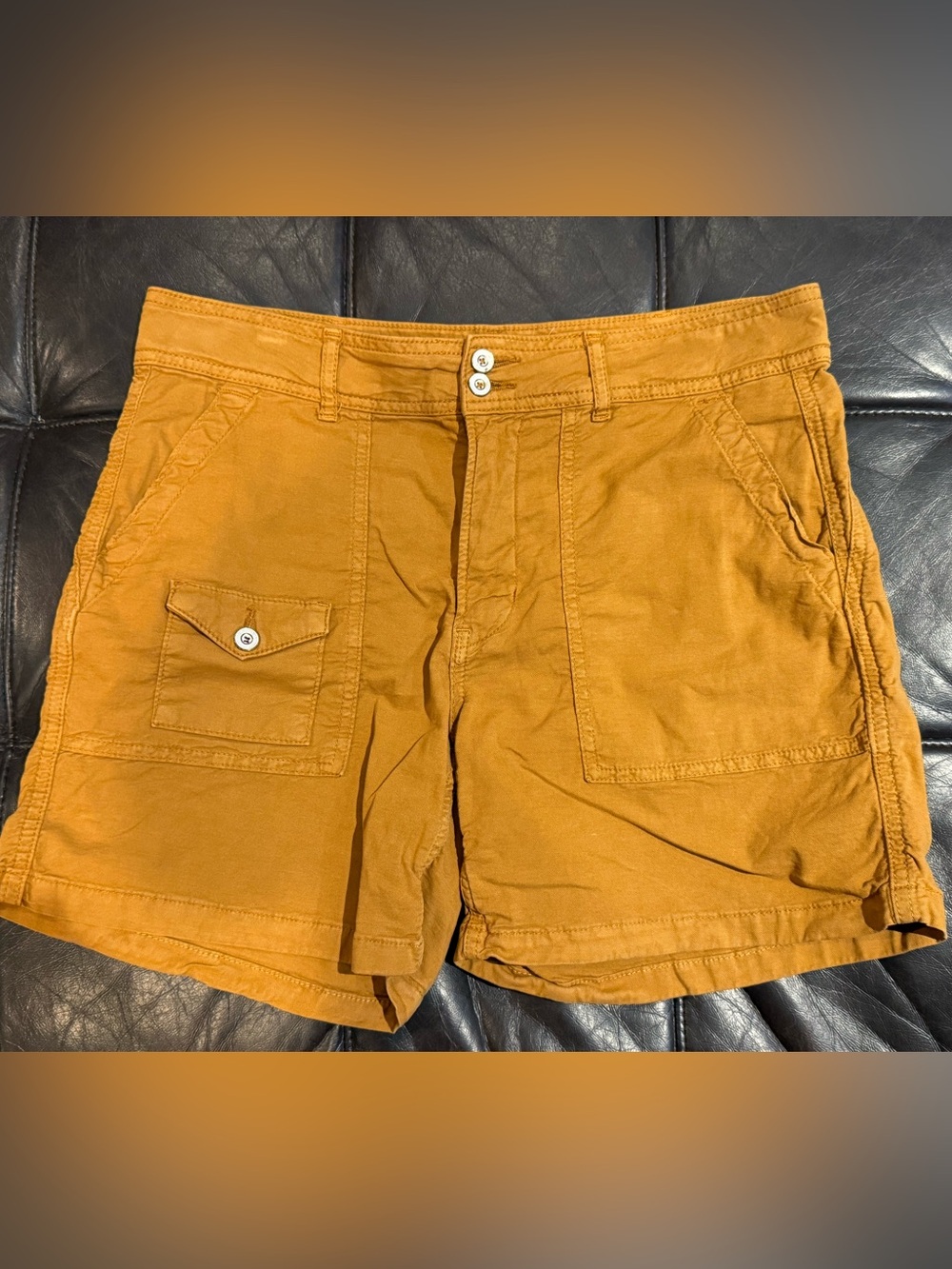 Anthropologie Womens “the wanderer” Cargo Shorts in Mustard Yellow